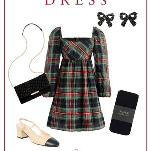 J. Crew Puff Sleeve Mini Dress in Stewart Tartan Plaid 14